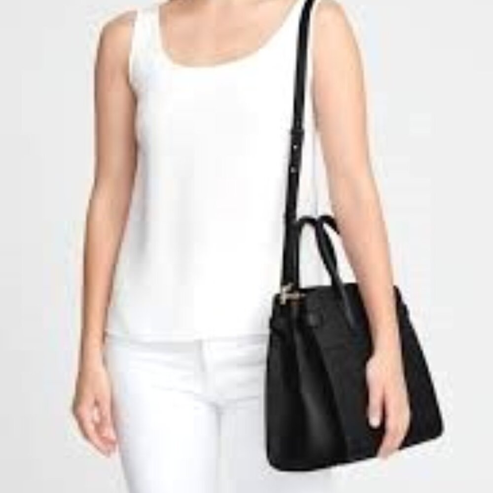 CUYANA Black Italian Leather WORK SATCHEL BAG - Picture 3 of 14